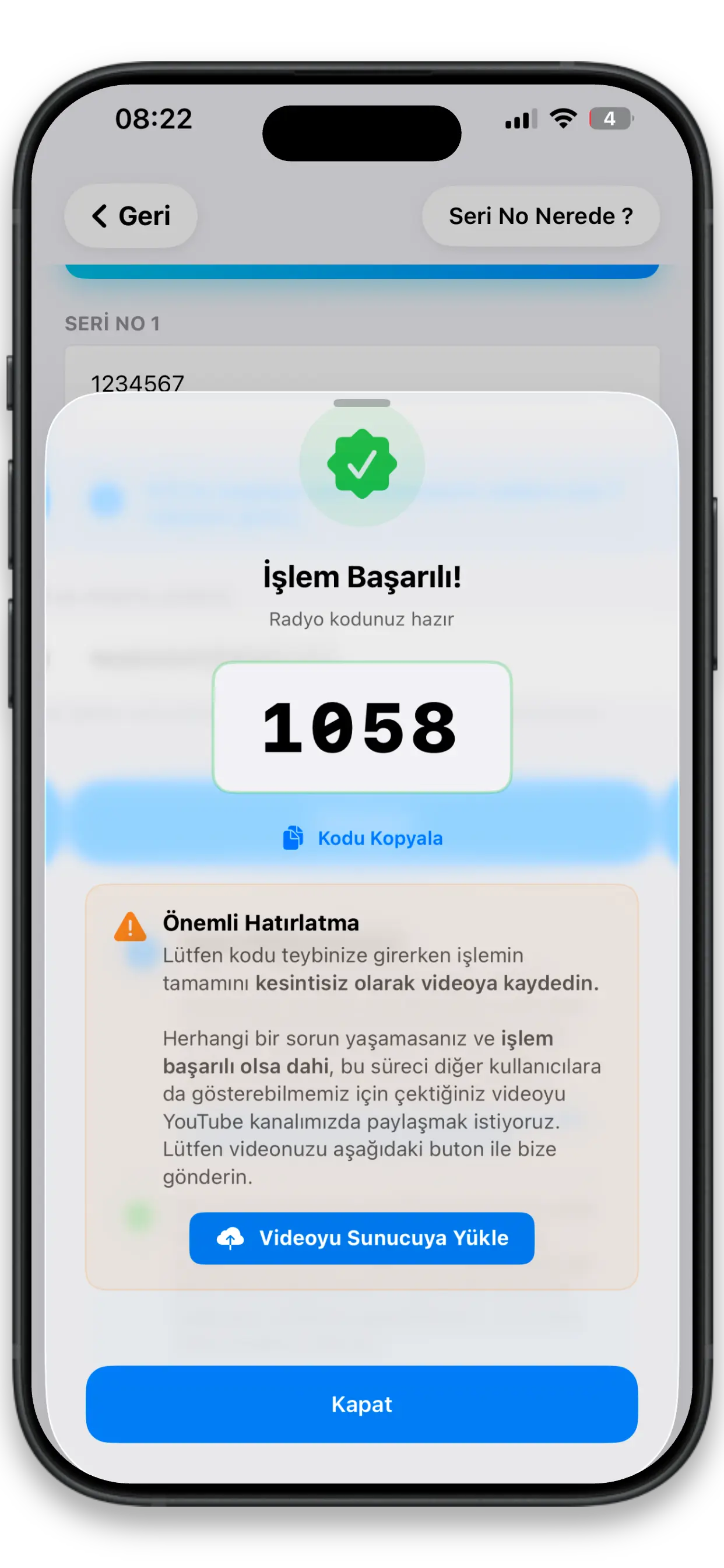 TeypKoduBul Mobil Uygulaması Ekran Görüntüsü